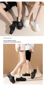 Zapatos de chef informales con suela gruesa en blanco y negro para hombres y mujeres