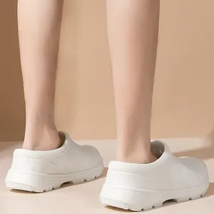 Zapatos de chef blancos con suela gruesa para hombre y mujer, diseño casual y ligero