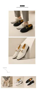 British style men's suede loafers featuring an elegant metal horsebit buckle detail