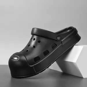 Modische schwarze Plateau-Clogs für Herren, atmungsaktiv für Strand und Alltag