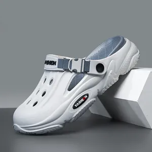 Breathable men's garden clogs with fashion strap for summer outdoor beach wear