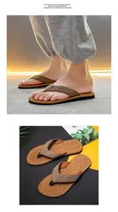 Detailed view of breathable men's beach flip-flops with comfortable fabric straps