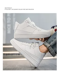 Macro view of white minimalist board shoes with clean stitching and thick rubber sole
