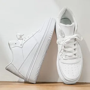 Minimalist white high-top sneakers for men with classic lace-up design