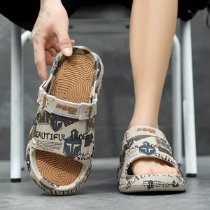 Heren zomer outdoor strand slippers met casual open-toe design en hielbandje