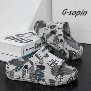Heren outdoor leisure strandsandalen met Union Jack print en verstelbare hielband