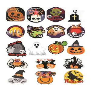 Colección de pegatinas de Halloween con diseños de fantasmas, calabazas y calaveras