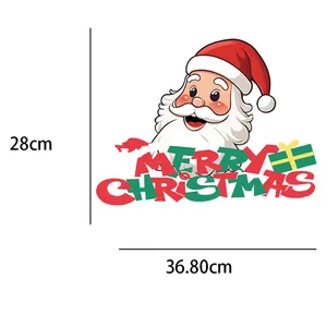 Vista detallada de dimensiones del adhesivo navideño de Papá Noel de 36,80 x 28 cm