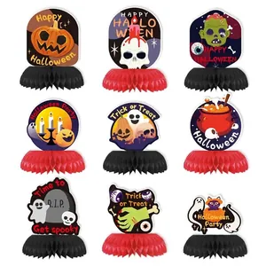Halloween Waben-Tischdekorationen Papier Kürbis Geist Skelett Partyzubehör Für Zuhause Spukhaus Dekoration