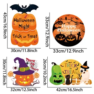 Halloween hanging door sign decorations with dimensions in centimeters and inches for party