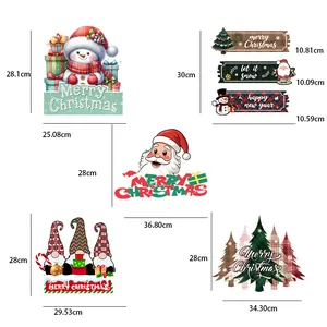 Weihnachten Tür Ecke Dekoration Set Feiertag Party Hof Schneemann Weihnachtsmann Aufkleber