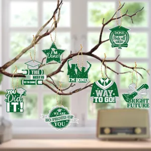 Decorazioni per Feste di Laurea 2025 Carte di Carta Glitterate e Spaghi di Juta Ornamenti Appesi Stagione della Laurea Congrats Grad Decor