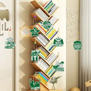 Decorazioni appese verdi per festa di laurea 2025 per libreria casa