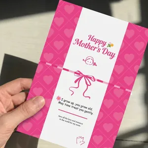 Détail d'une carte de fête des mères avec motif de cœur et message en anglais