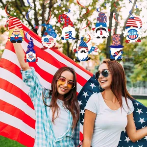 USA Unabhängigkeitstag Zwerg Spiral-Hängedekoration für eine festliche Outdoor-Party