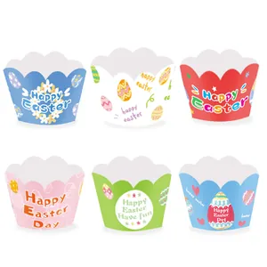 Ostern Cupcake Wrapper Set 6 Designs dekorative Papier Backförmchen für Party Dekoration.