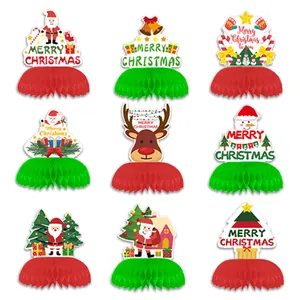 9-teiliges Set festlicher Weihnachts-Waben-Tischdeko für Ihre Feiertagsdekoration