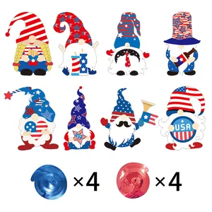USA Unabhängigkeitstag Party-Deko Set mit patriotischen Gnomen und Spiralen