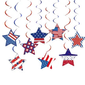 Decorative American flag hanging star ornaments for Independence Day party celebrations