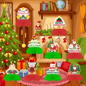 Weihnachten Wabenball Tischdeko Weihnachtsmann Schneemann Party Deko Zubehör Display Artikel