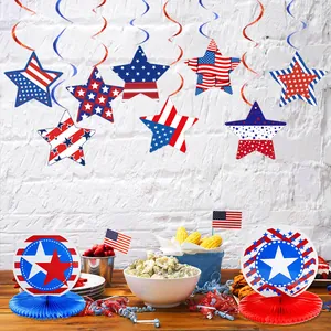 Vue détaillée des décorations patriotiques pour la fête de l'Indépendance des USA