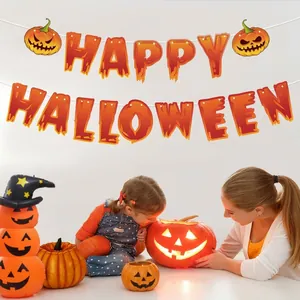 Halloween Hanging Banner Decoration Set Paper Pumpkin Ghost Skull Banner For Party Bar Home Haunted House Prop Ornament