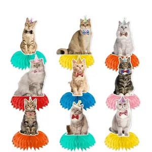 Katze Geburtstag Waben Tischdeko Party Dekorationen Süßes Haustier Thema Desktop Tafelaufsätze Für Geburtstagsfeier Home Deko