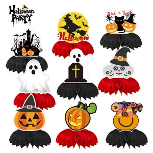 Lot de 9 décorations de table festives en nid d'abeille pour fête Halloween