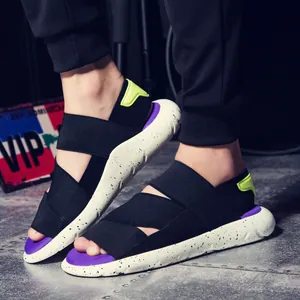 Heren Dames Casual Strand Sandalen Romeinse Stijl Ademend Elastische Band Platform Spatpatroon Outdoor Mode Koppel Schoenen