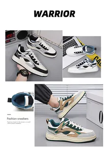 Detailed collage of men's low-top platform sneakers in multiple trendy colorways