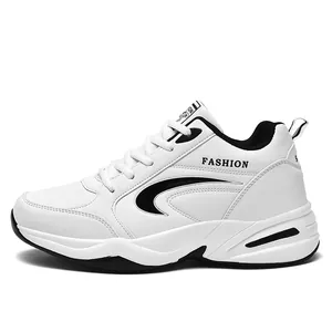 Classiche scarpe sportive invernali da uomo con suola spessa in bianco e nero sport