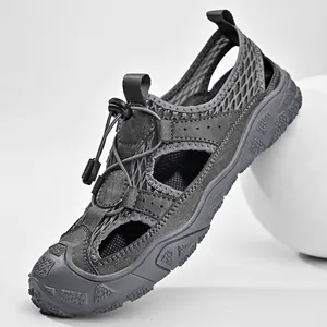 Sandales en Maille Respirante pour Hommes Été Plage Randonnée Sport Sandales Semelle en Caoutchouc Antidérapante Chaussures