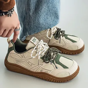 Men Retro Casual Sneakers Plus Size Wide Toe Thick Sole Fashion Color Block Outdoor Hiking Walking Sports Shoes For Men