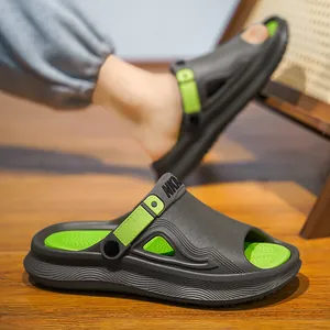Trendy heren slippers met dikke zool, ademend EVA, voor strand en outdoor vrije tijd