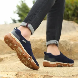 Chaussures de randonnée homme bleu marine, antidérapantes et style sans lacets
