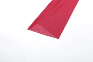Gros plan de tissu en maille transparente rouge montrant la texture délicate du vêtement