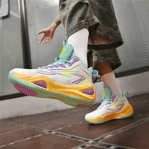 Fashionable color block thick sole high-top basketball shoes for outdoor sports