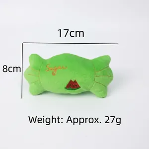 Détail montrant les dimensions du jouet en peluche pour chien, taille 17x8cm