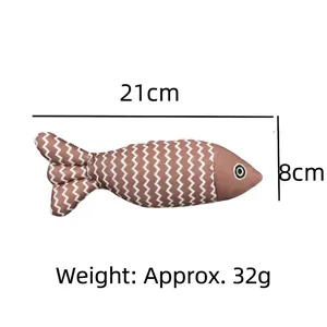 Detaillierte Spezifikationen für 21cm Katzenminze-Fischspielzeug mit 32g Gewicht für Katzen.