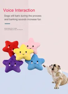 Vibrant squeaky plush star dog toys designed for interactive chewing and play fun