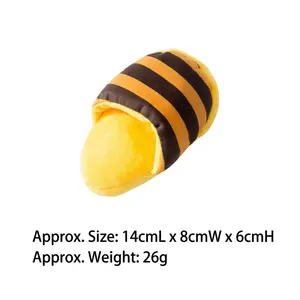 Gioco in peluche per animali a forma di ciabatta, strisce ape, 14x8x6cm, 26g