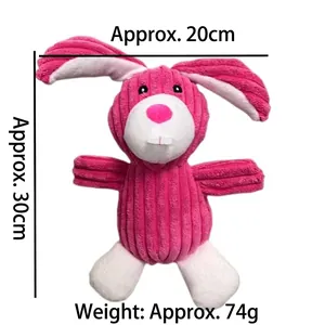 Dimensiones y peso del juguete de peluche para perros de pana con forma de conejo