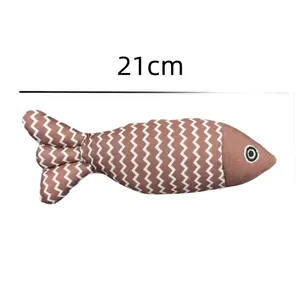 Interaktives 21 cm Fisch-Katzenspielzeug mit braunen Wellenmustern für Hauskatzen