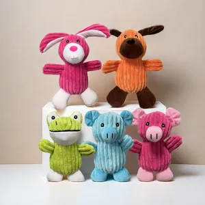 Set de juguetes de peluche chillones y duraderos con formas de animales para perros