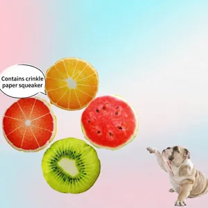 Jouets en peluche pour chiens en forme de fruits avec papier bruissant et couineur