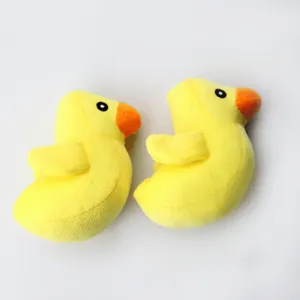 Soft and cute plush squeaky yellow duck pet toys for dogs and cats, set of two ducks