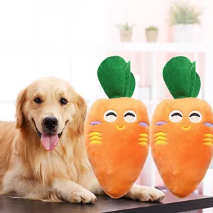 Giocattolo Sonoro per Cani a Forma di Carota in Peluche Morbido Giocattolo da Masticare per la Dentizione Giocattolo Interattivo per Animali