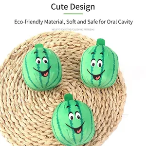 Jouet en peluche pastèque couinante pour chiens et chats, motif rayé pour la santé