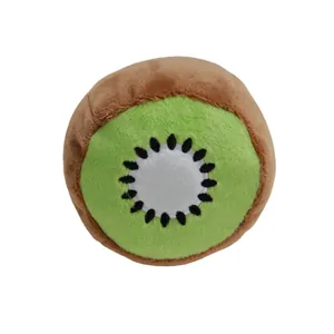 Zacht pluche kiwi hondenspeeltje voor kleine en middelgrote honden, groen en bruin
