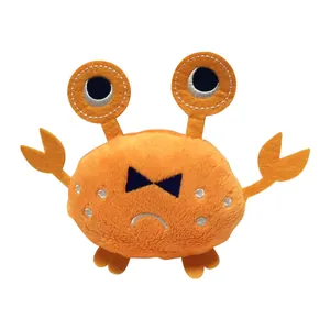 Mignon jouet en peluche crabe orange pour chien avec couineur pour mâcher et jouer